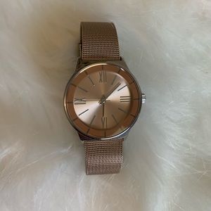 Geneva Mesh Band Rose Gold Watch